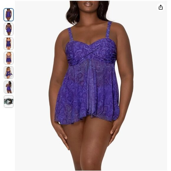 NEW Smart & Sexy Women's Plus-Size Twist Bandeau Tankini Top - Picture 1 of 6